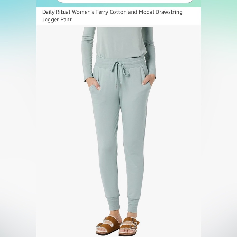 NWT Daily Ritual Terry Cotton and Modal Patch Pocket Jogger Pants